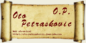 Oto Petrašković vizit kartica